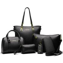 Conjunto de bolsas e bolsas 2e-Youth Designer para mulheres (preto)