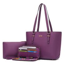 Conjunto de bolsas e carteiras de material sintético Qiyuer para mulheres