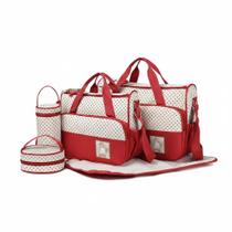 Conjunto de Bolsas Maternidade 5 Peças Cor Vermelha Conjunto de Bolsas Maternidade 5 Peças Cor Vermelha