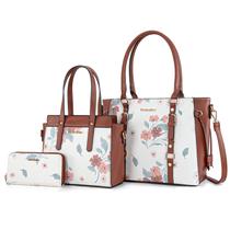 Conjunto de bolsas Montana West, carteira de couro para mulheres