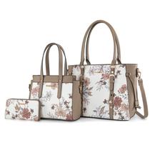 Conjunto de bolsas Montana West Tote Satchel Wallet, couro, 3 peças