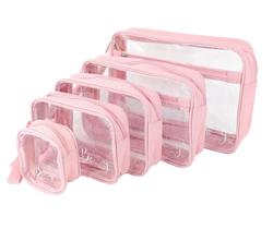 Conjunto de bolsas organizadoras de fraldas Llama Bella, 5 peças - rosa