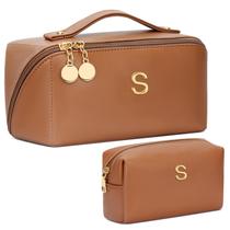 Conjunto de bolsas organizadoras de maquiagem CLOUDWINGS Personalized Brown Conjunto de bolsas organizadoras de maquiagem CLOUDWINGS Personalized Brown