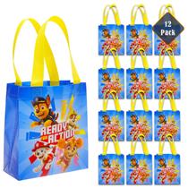 Conjunto de bolsas Party Favor Paw Patrol, pacote com 12 unidades para crianças, reutilizável Conjunto de bolsas Party Favor Paw Patrol, pacote com 12 unidades para crianças, reutilizável