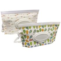 Conjunto de bolsas portáteis ULVBABI Wet Wipe Holder, pacote com 2