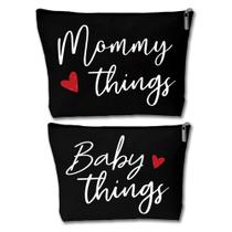 Conjunto de bolsas Sahjzk para mamãe e bebê, preto, pacote com 2 Conjunto de bolsas Sahjzk para mamãe e bebê, preto, pacote com 2