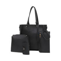 Conjunto De Bolsas Tote Femininas Em Couro PU Durável 4 Peças Bolsas De Ombro Com Zíper Para Uso