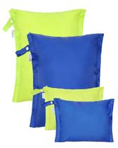 Conjunto de bolsas úmidas e secas babygoal, pacote com 4, impermeável, reutilizável, 40x32cm