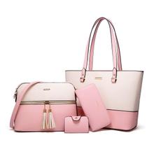 Conjunto de bolsas YTL, moda feminina, material sintético, rosa-bege Conjunto de bolsas YTL, moda feminina, material sintético, rosa-bege