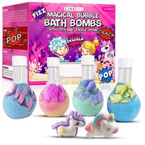 Conjunto de bombas de banho em pó ZenSeMe Kids com 12 mini brinquedos de unicórnio