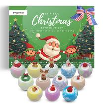 Conjunto de bombas de banho EvolutionUSA Christmas com surpresa interior Conjunto de bombas de banho EvolutionUSA Christmas com surpresa interior