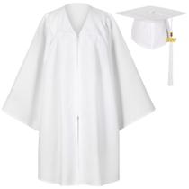 Conjunto de boné e vestido de formatura Gradwow Matte Infantil branco