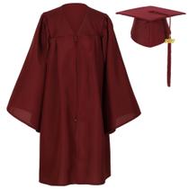 Conjunto de boné e vestido de formatura Gradwow Matte para crianças, marrom