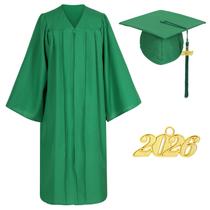 Conjunto de boné, vestido e borla de formatura Gradwow Matte Emerald Conjunto de boné, vestido e borla de formatura Gradwow Matte Emerald