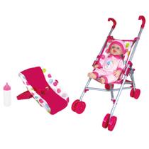 Conjunto de Boneca Bebê Lissi 30 cm Carrinho de Elefante Rosa Conjunto de Boneca Bebê Lissi 30 cm Carrinho de Elefante Rosa