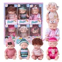 Conjunto De Boneca Mini Reborn, Brinquedo De Silicone Realista E Fofo Com Roupas Para Meninas E