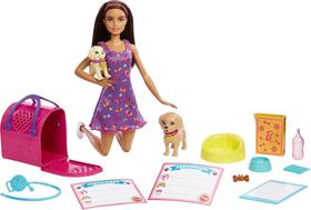 Conjunto de bonecas de adoção e acessórios Toy Barbie Pup com 2 animais de estimação