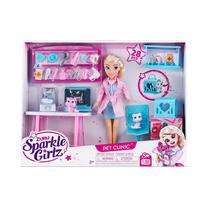 Conjunto de bonecas de brinquedo ZURU Sparkle Girlz Pet Clinic com boneca de 10,5 polegadas