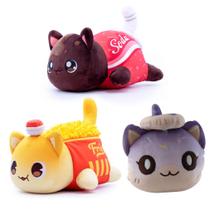 Conjunto de bonecas de pelúcia Aphmaus Meow Anime Plush 25 cm e 3 peças Conjunto de bonecas de pelúcia Aphmaus Meow Anime Plush 25 cm e 3 peças