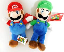Conjunto de bonecas de pelúcia Nintendo Mario e Luigi 21,6 cm de altura Conjunto de bonecas de pelúcia Nintendo Mario e Luigi 21,6 cm de altura