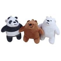 Conjunto de bonecas de pelúcia Panda, preto, branco, marrom, 10 cm, 3 unidades