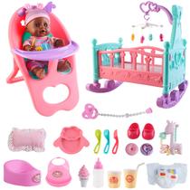 Conjunto de bonecas DeAO Black com carrinho de bebê para berço, 21 unidades Conjunto de bonecas DeAO Black com carrinho de bebê para berço, 21 unidades