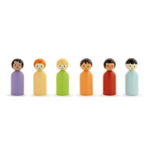 Conjunto de bonecas infantis de madeira DEMDACO Hopeful Rainbow 10 cm 6 unidades
