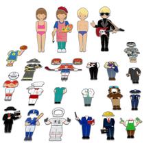 Conjunto de bonecas Magnetic Dress-Up Pretend Play 56 peças SpriteGru