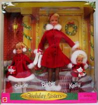 Conjunto de Bonecas Mattel Holiday Sisters 1999 Barbie Kelly Stacie Conjunto de Bonecas Mattel Holiday Sisters 1999 Barbie Kelly Stacie