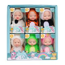 Conjunto De Bonecas Reborn Mini, Brinquedo De Silicone Realista E Fofo Com Roupas Para Meninas E