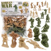 Conjunto de bonecos BMC Korean War Winter Battle 24 Soldiers 60mm