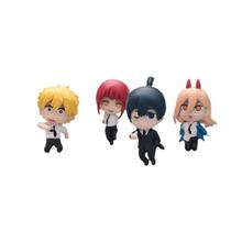 Conjunto de bonecos Chainsaw Man, PVC, colecionável, 4 caracteres, 6 cm