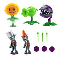 Conjunto de bonecos de ação JHESAO Plants vs Zombies, presente infantil de 5 peças