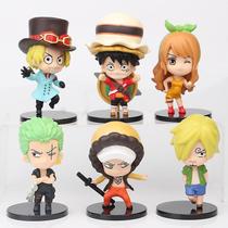Conjunto de bonecos de ação Luffy Nami Sanji Zoro Rosabo 9-11 cm em PVC