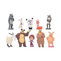 Conjunto De Bonecos De Ação Masha E O Urso 10 Peças Anime Modelo Brinquedos De Desenho Animado Para
