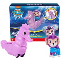 Conjunto de bonecos de ação Paw Patrol Aqua Pups Coral com cavalo marinho