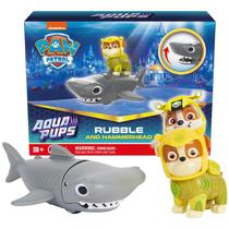 Conjunto de bonecos de ação Paw Patrol Aqua Pups Rubble com Hammerhead