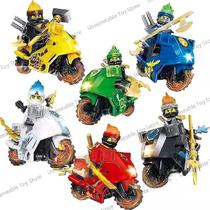 Conjunto de bonecos de ação Sajy New Ninja Mini com caça de motocicleta