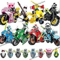 Conjunto de bonecos de ação Sajy New Ninja Mini com caça de motocicleta Conjunto de bonecos de ação Sajy New Ninja Mini com caça de motocicleta