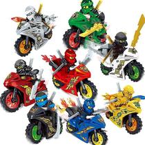 Conjunto de bonecos de ação Sajy New Ninja Mini com caça de motocicleta