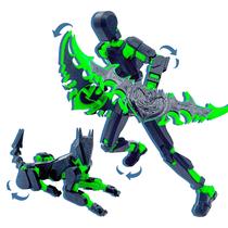 Conjunto de bonecos de ação T13 (montagem concluída) T13, boneco de ação T13 impresso em 3D, boneco de ação Robo 13 Titan 13, boneco de ação Nova 13 Stick Titan (preto e verde)