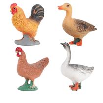 Conjunto de bonecos de animais de fazenda em miniatura, 4 peças de PVC realista de 4 a 6 cm