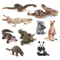 Conjunto de bonecos de animais selvagens de 9 peças em PVC Safari and Forest