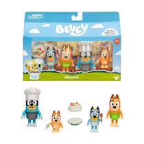 Conjunto de bonecos de brinquedo Bluey Let's Play Chef Pavlova, pacote com 4