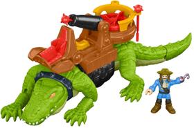 Conjunto de bonecos de brinquedo Fisher-Price Imaginext Pirate Hook & Crocodile