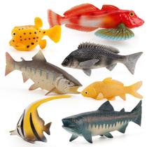 Conjunto de bonecos de brinquedo Freshwater Fish, 7 peças de PVC para educação infantil Conjunto de bonecos de brinquedo Freshwater Fish, 7 peças de PVC para educação infantil