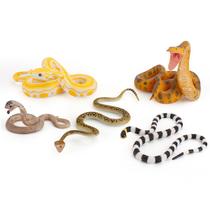 Conjunto de bonecos de brinquedo Realistic Snake, 5 peças de PVC para animais selvagens, crianças a partir de 3 anos