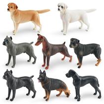 Conjunto de bonecos de cães, coleção realista de PVC, 8 unidades para crianças e adultos Conjunto de bonecos de cães, coleção realista de PVC, 8 unidades para crianças e adultos