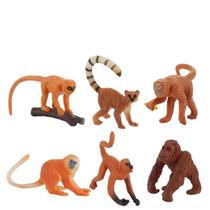 Conjunto de bonecos de macaco em miniatura Wild Monkey PVC, 6 peças de brinquedos infantis Conjunto de bonecos de macaco em miniatura Wild Monkey PVC, 6 peças de brinquedos infantis