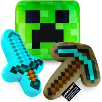 Conjunto de bonecos de pelúcia, pacote Minecraft de 3 para decoração de quarto infantil Conjunto de bonecos de pelúcia, pacote Minecraft de 3 para decoração de quarto infantil